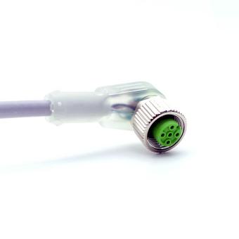 M12 male 0° / M12 female 90° A-cod. LED 