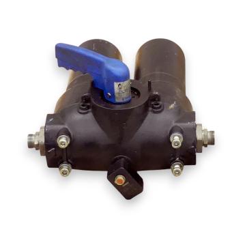Double switching filter housing 
