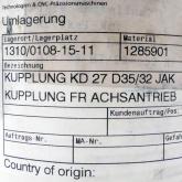 Metal bellows coupling KD27 D35/32 JAK  New