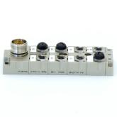 Verteiler MVP-Metall, 8xM12, 5pol, Steck. M23 19pol.  Gebraucht