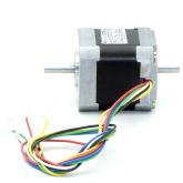 NEMA17 2-Phasen-Schrittmotor 1.8° 0.32Nm Litzen:6 0.4A 2-Wellenenden:5mm  Neu OVP