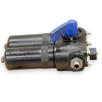Double switching filter housing 