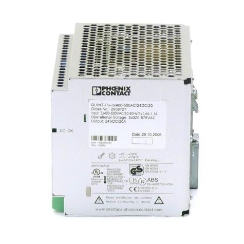 Netzgerät QUINT-PS-3x400-500AC/24DC/20  Gebraucht