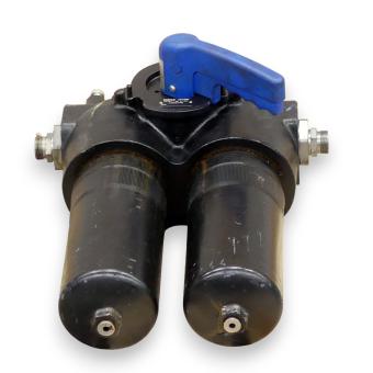 Double switching filter housing 