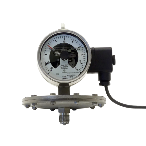 Pressure Gauge with Alarm Contacts  New