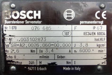 Permanent Magnet Motor  SR-A2.0026.060-00.000 Used