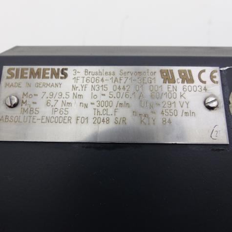 Brushless servo motor YF N315 0442 01 001 Used