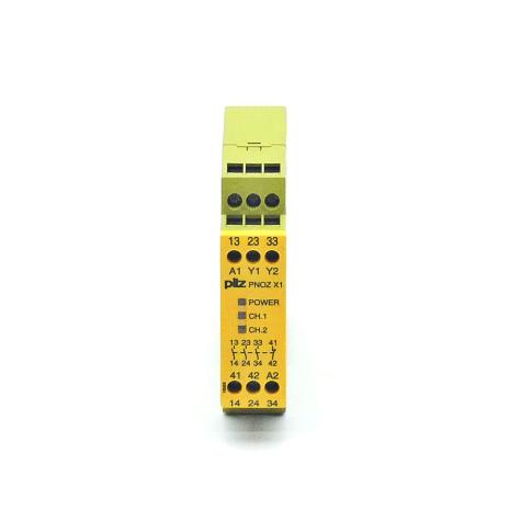 Safety relay  24VAC/DC 3n/o 1n/c PNOZ X1 