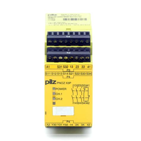 Safety relay PNOZ X3P 24VDC 24VAC 3n/o 1n/c 1so 
