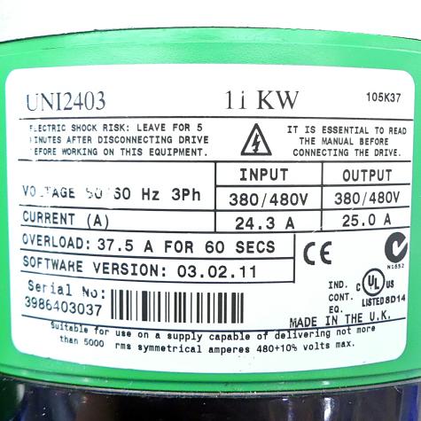 Frequency converter Unidrive  Used