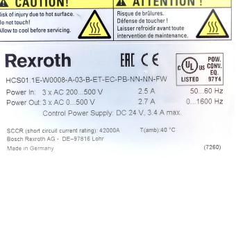 IndraDrive HCS01.1E-W0008-A-03-B-ET-EC-PB-NN-NN-FW 