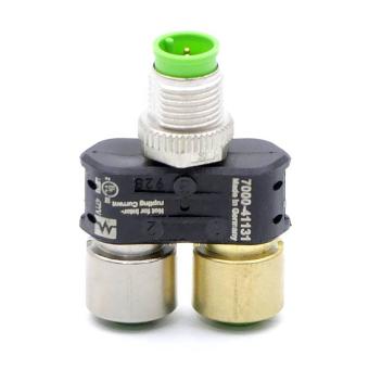 T-Coupler Slimline M12 male / 2x M12 female A-cod. 