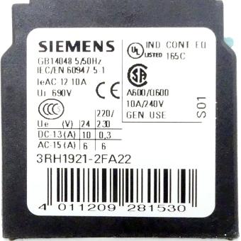 4 Stück Hilfsschalterblock 3RH1921-2FA22 Neu OVP