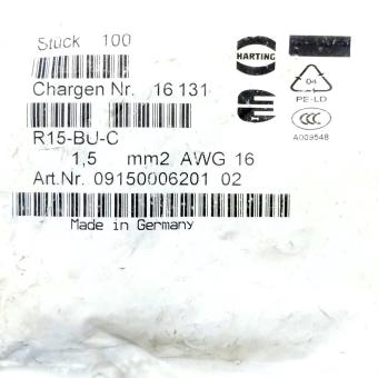 1 Pack Buchsenkontakte (100 Stk.) R15-BU-C-1,5 