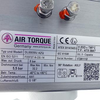 Absperrklappe ohne Dichtung D = 175, pneumatisch betätigt mittels Drehantrieb 