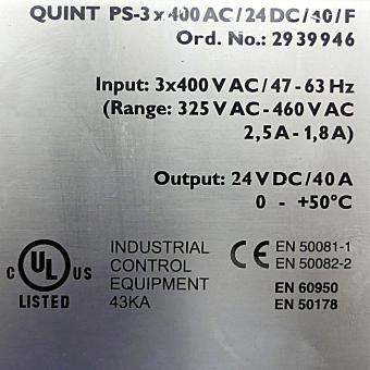 Power supply for industrial use 78-107-1300 