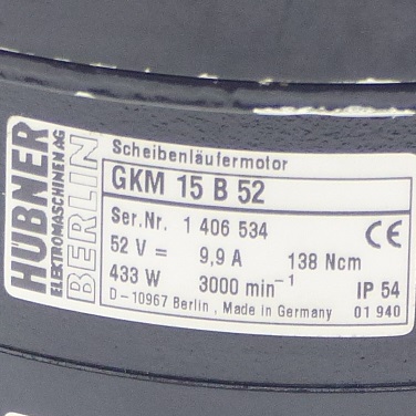 Scheibenläufermotor GKM 15 B 52 Gebraucht