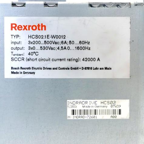 Power unit IndraDrive HCS02.1E-W0012-A-03-NNNN Used