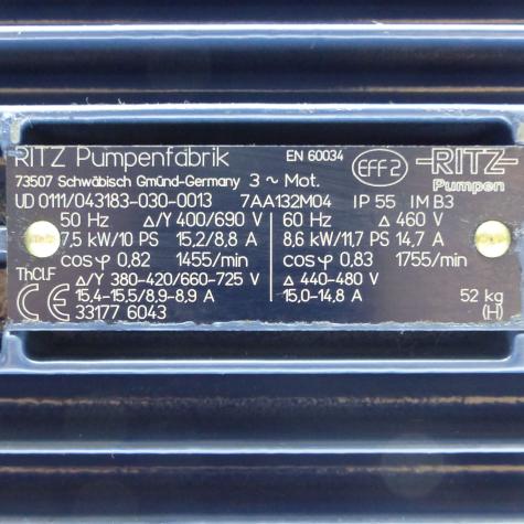 Kreiselpumpe 38100.Z/B+7,5/4 7AA132M04 Neu