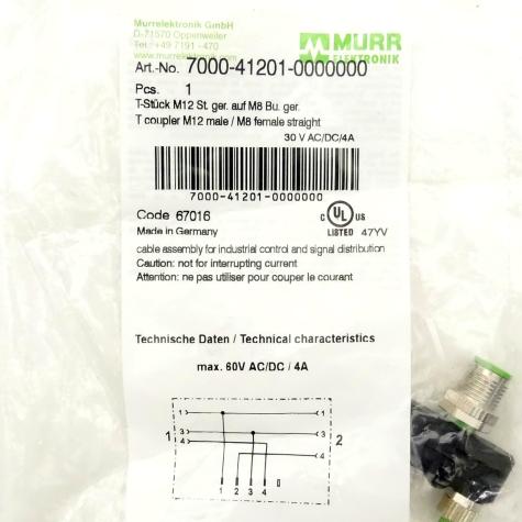 T-Stück M12 St. / 2x M8 Bu. A-kod.  Neu OVP