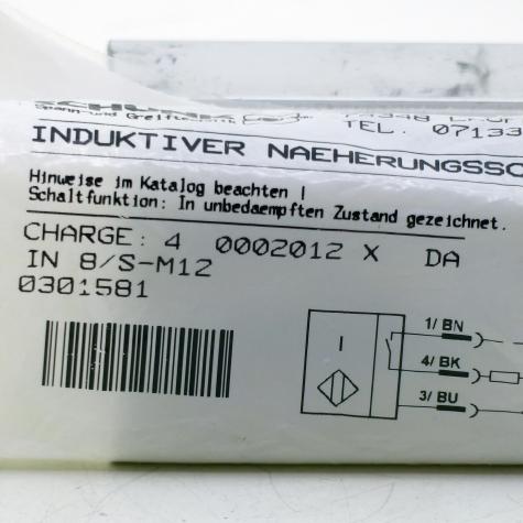 inductive Proximity Switch IN 8/S  New FS