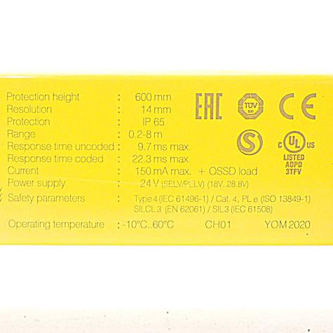 safety light grid PSEN opll4F-s-14-0600 receiver+emitter  Used