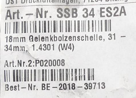 Gelenkbolzenschelle 31-34 mm  