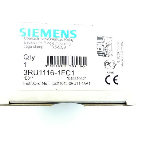 Overload relay 3RU1116-1FC1  New FS