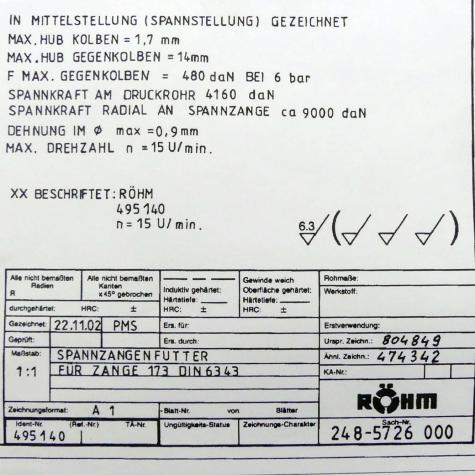 Collet chuck for collet 173 DIN 6343  Used
