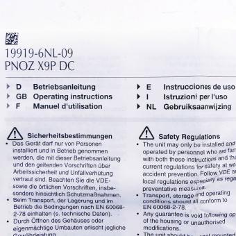 Sicherheitsrelais PNOZ X9P  