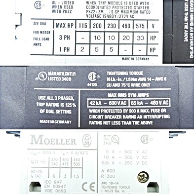 Motor protection switch with auxiliary contact  Used