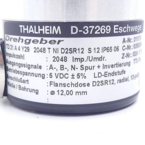 Drehgeber ITD 21 A 4 Y29 2048 T NI D2SR12 S 12  Neu OVP