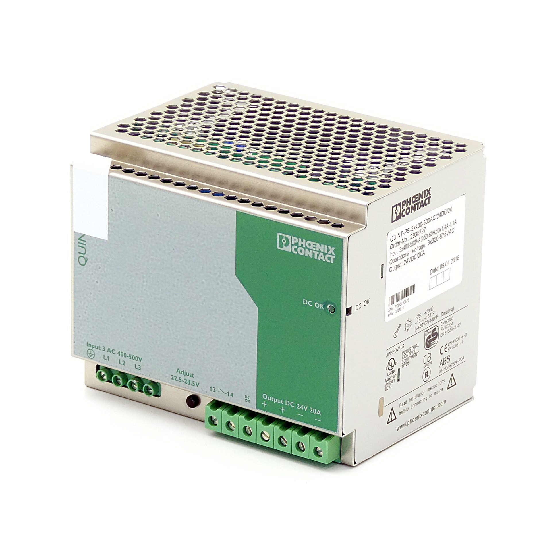 Netzgerät QUINT-PS-3X400-500AC/24DC/20