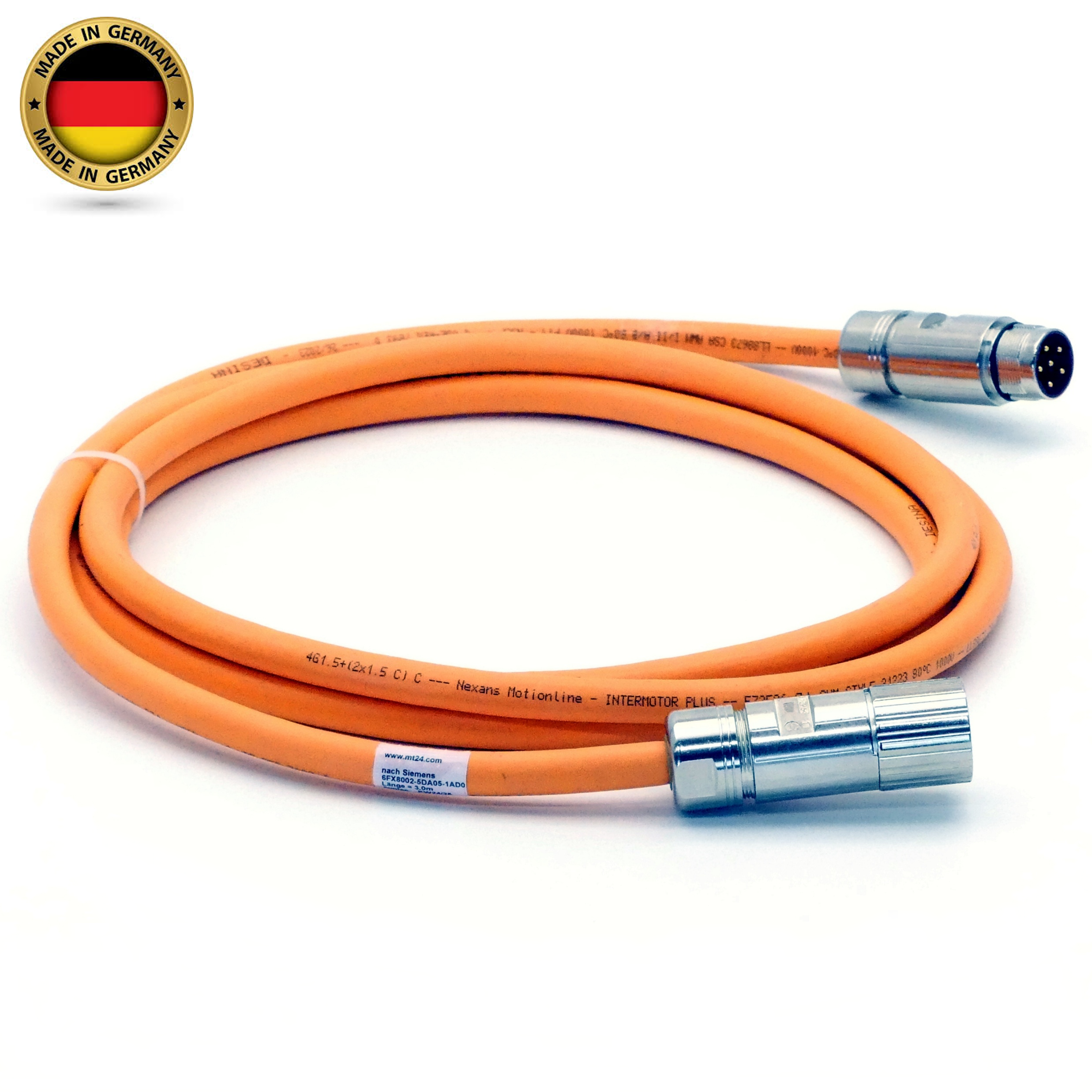 Power cable 7.5 m according Siemens 6FX8002-5DA05-1AH5 