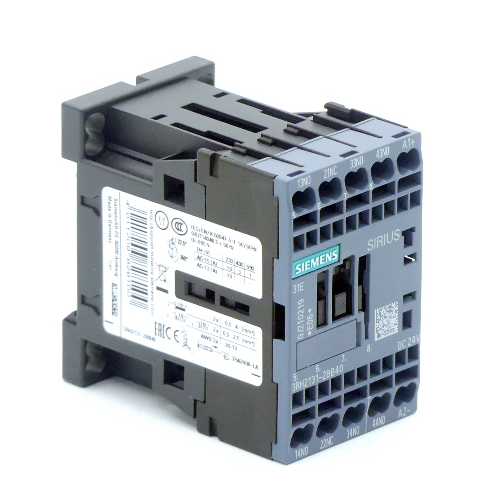 Auxiliary contactor 3RH2131-2BB40 