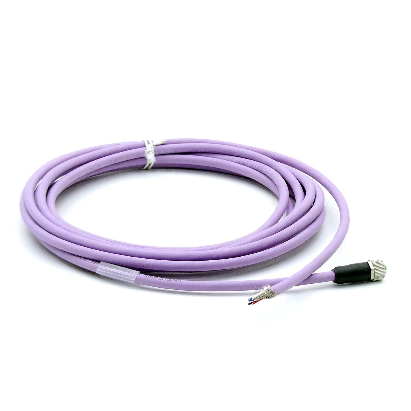 M12 female 0° A-cod. with cable