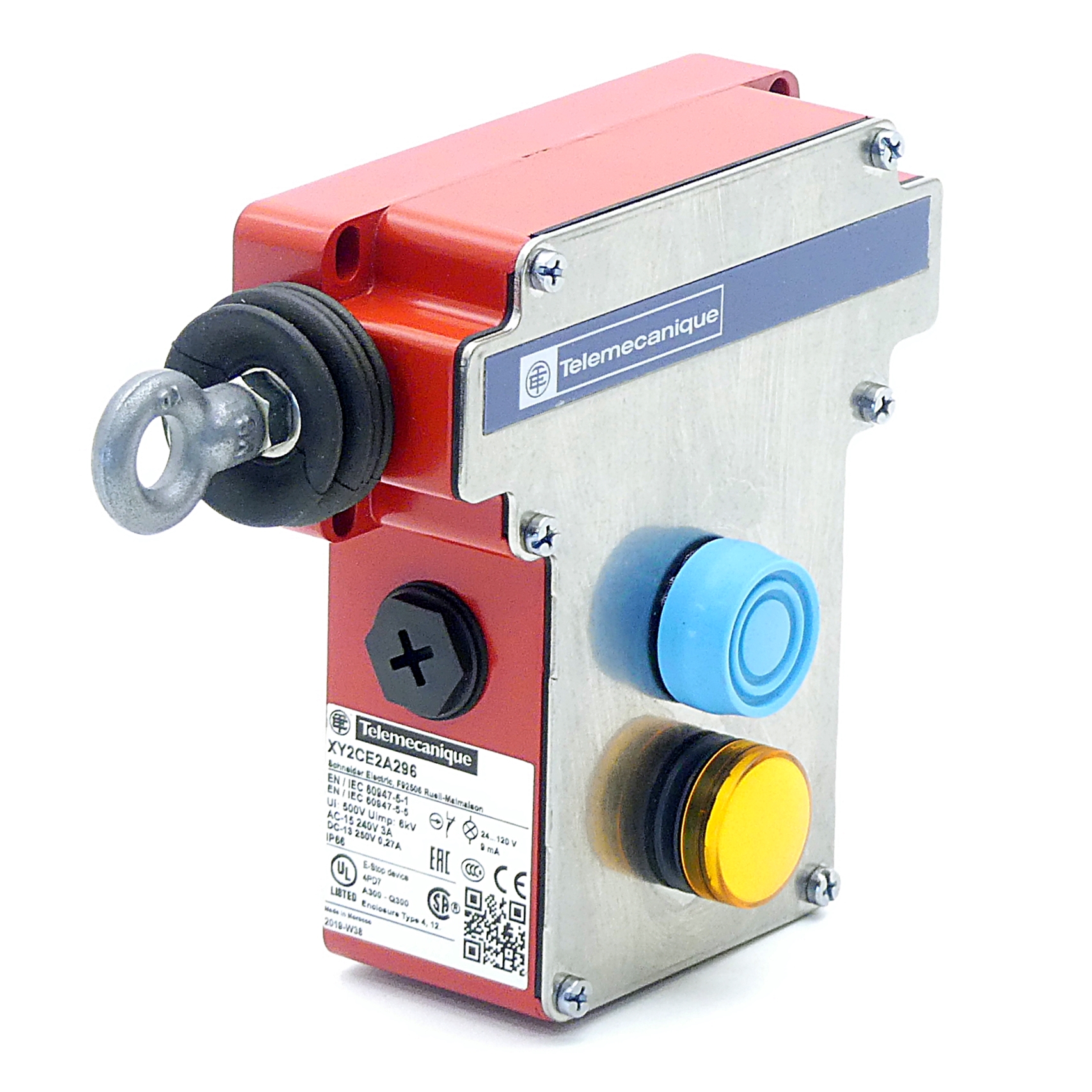 Latching emergency stop rope pull switch XY2CE2A296 