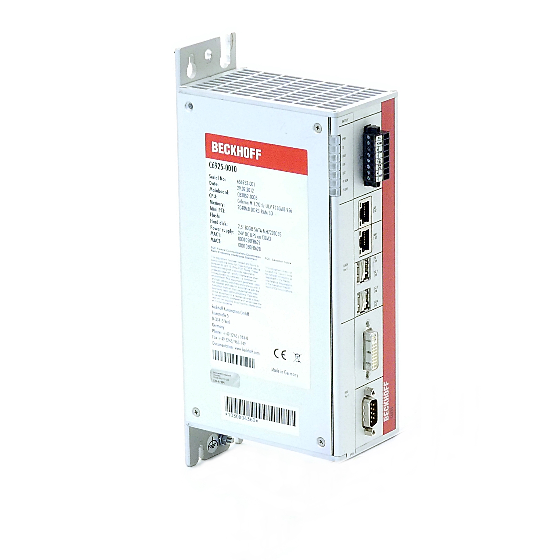 Fanless control cabinet Industrial PC