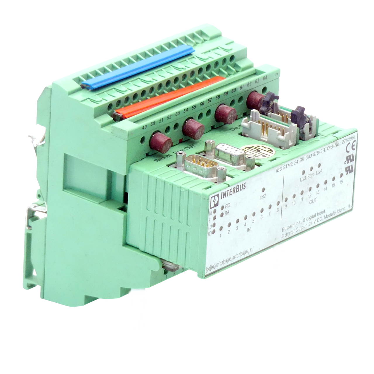 Anschlussblockschnittstellenmodul IBS STME 24 BK DIO 8/8/3-T