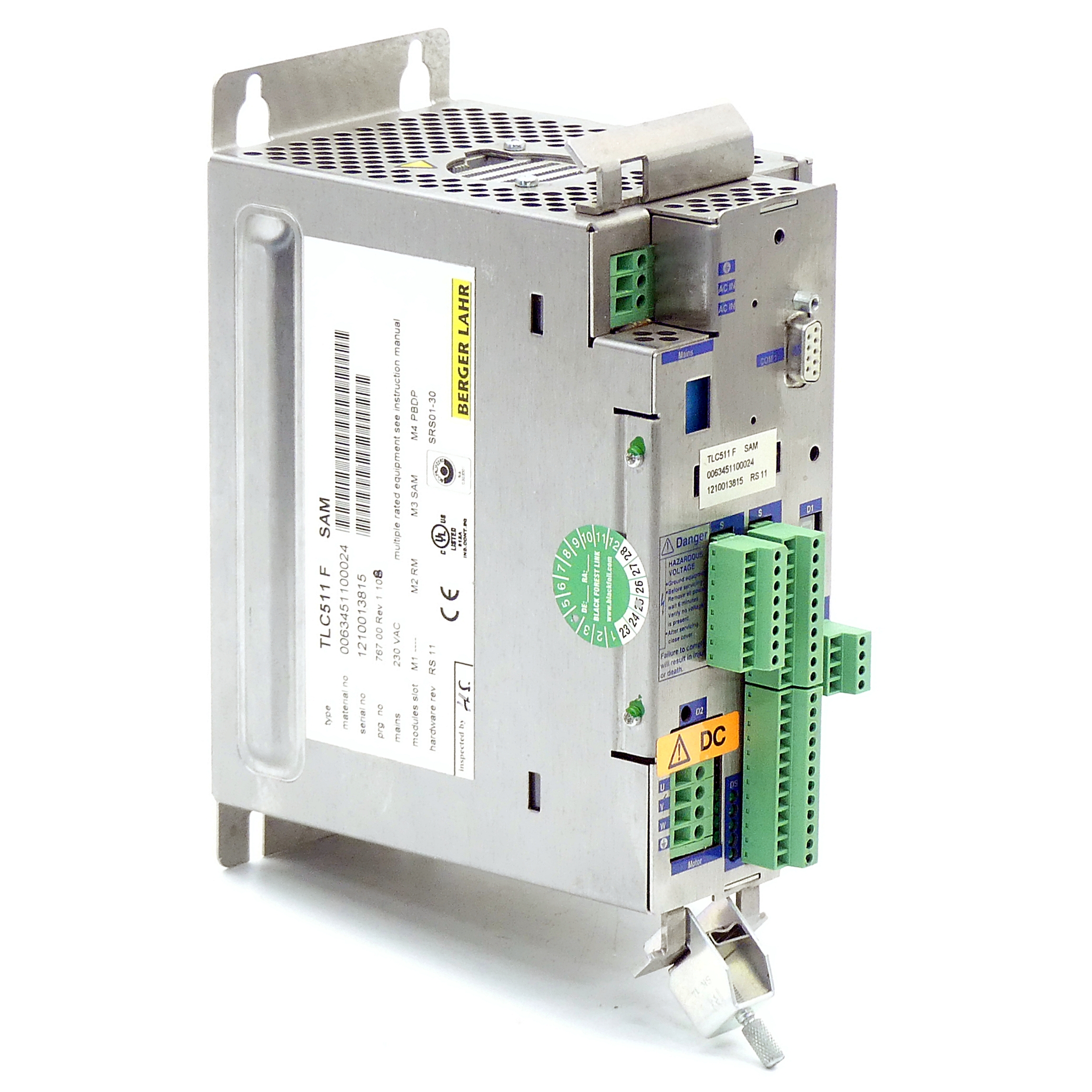 Positioning controller for 3-phase stepping motors with Profibus-DP fieldbus interface and SAM safety module TLC511F -/RM/SAM/PBDP  