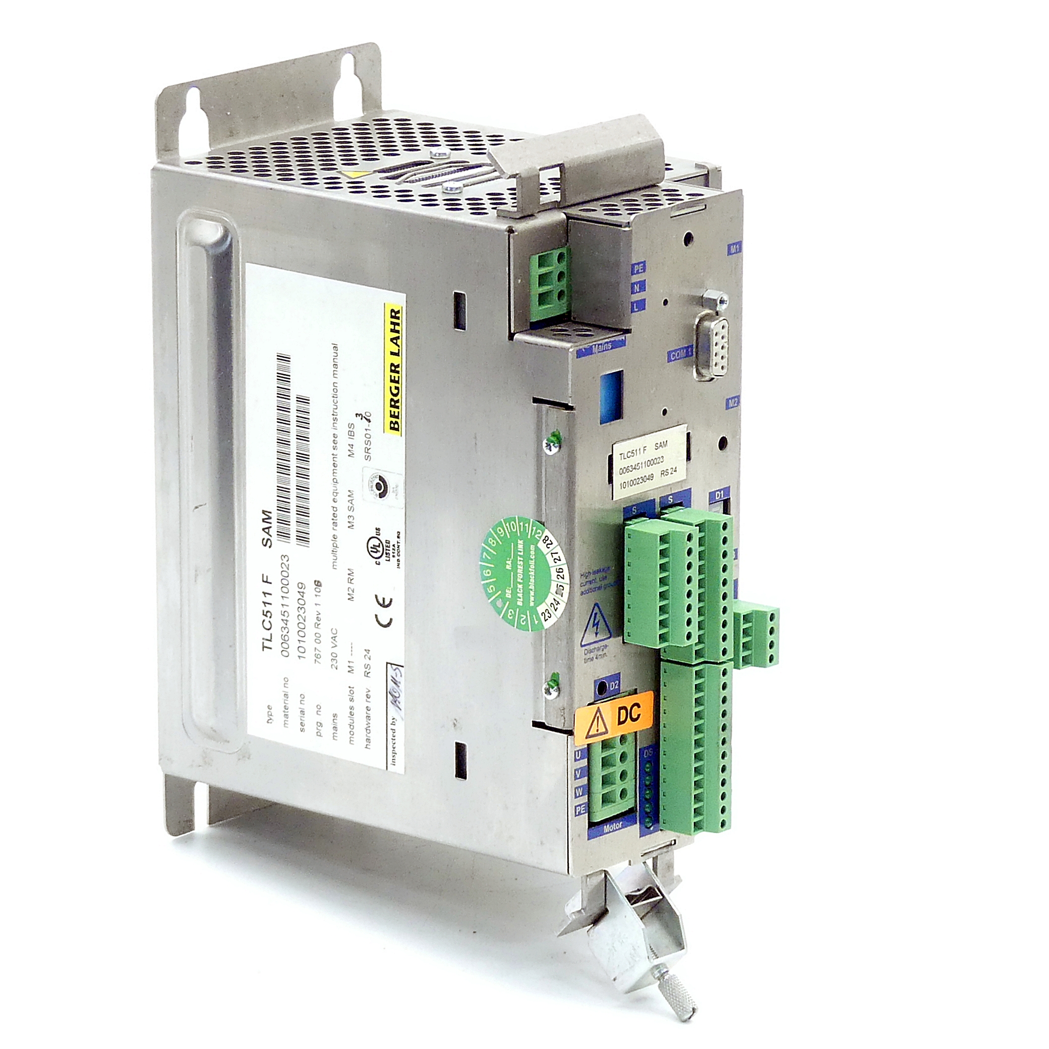 Positioning controller for 3-phase stepping motors with Interbus-S fieldbus interface and SAM safety module TLC511F -/RM/SAM/IBS 