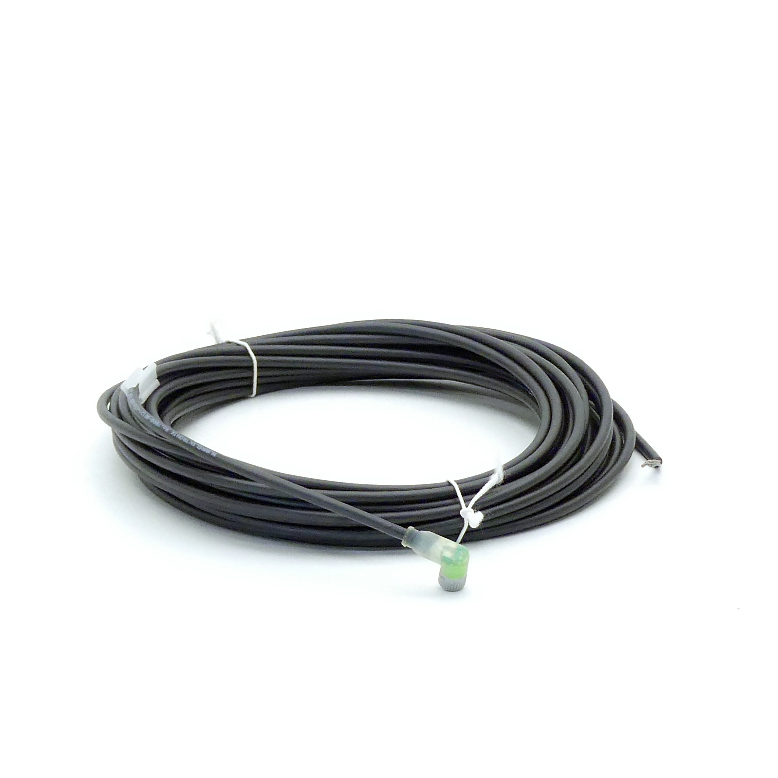 M8 Bu. 90° A-kod. freies Ltg-ende LED 