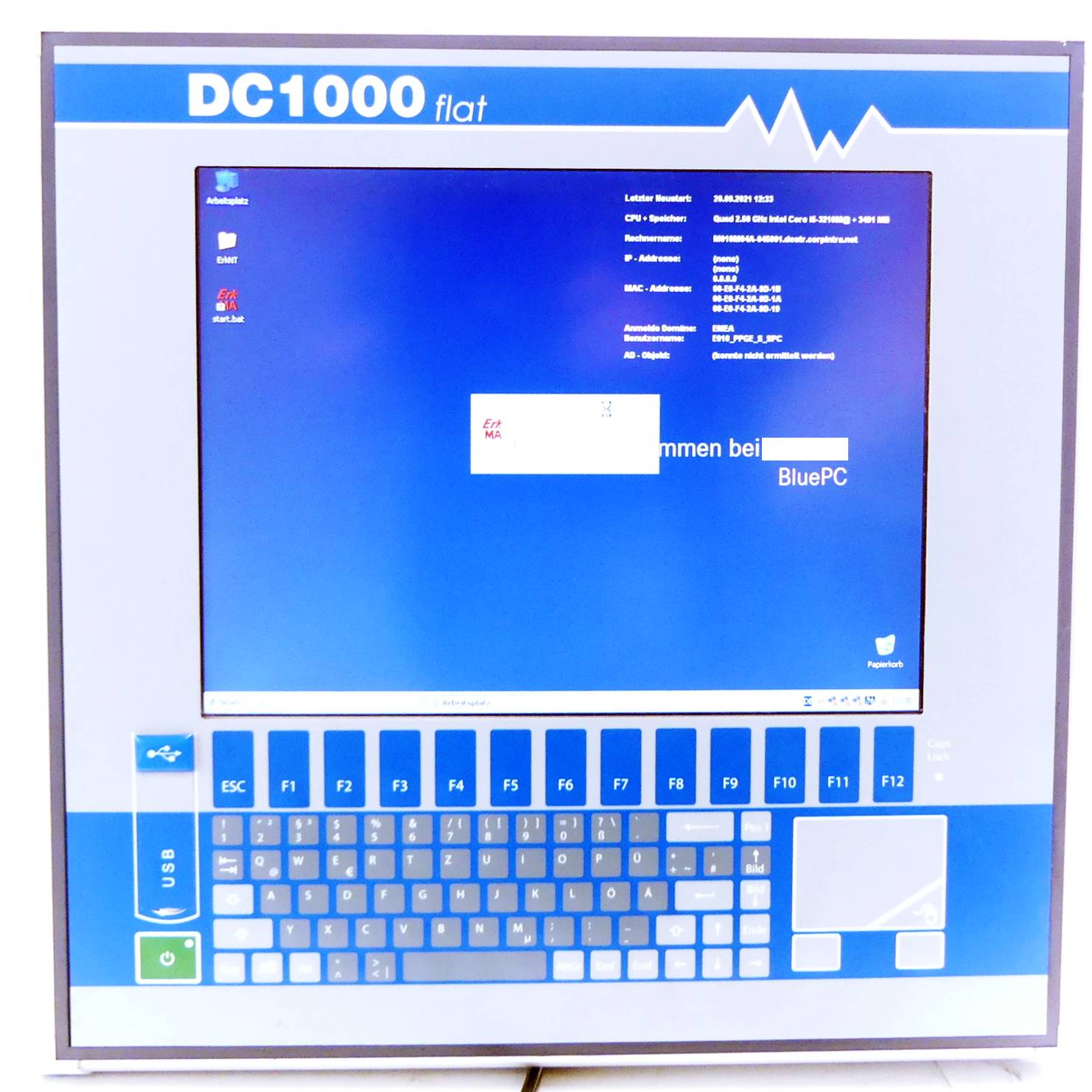 Industrial PC keyboard / mouse