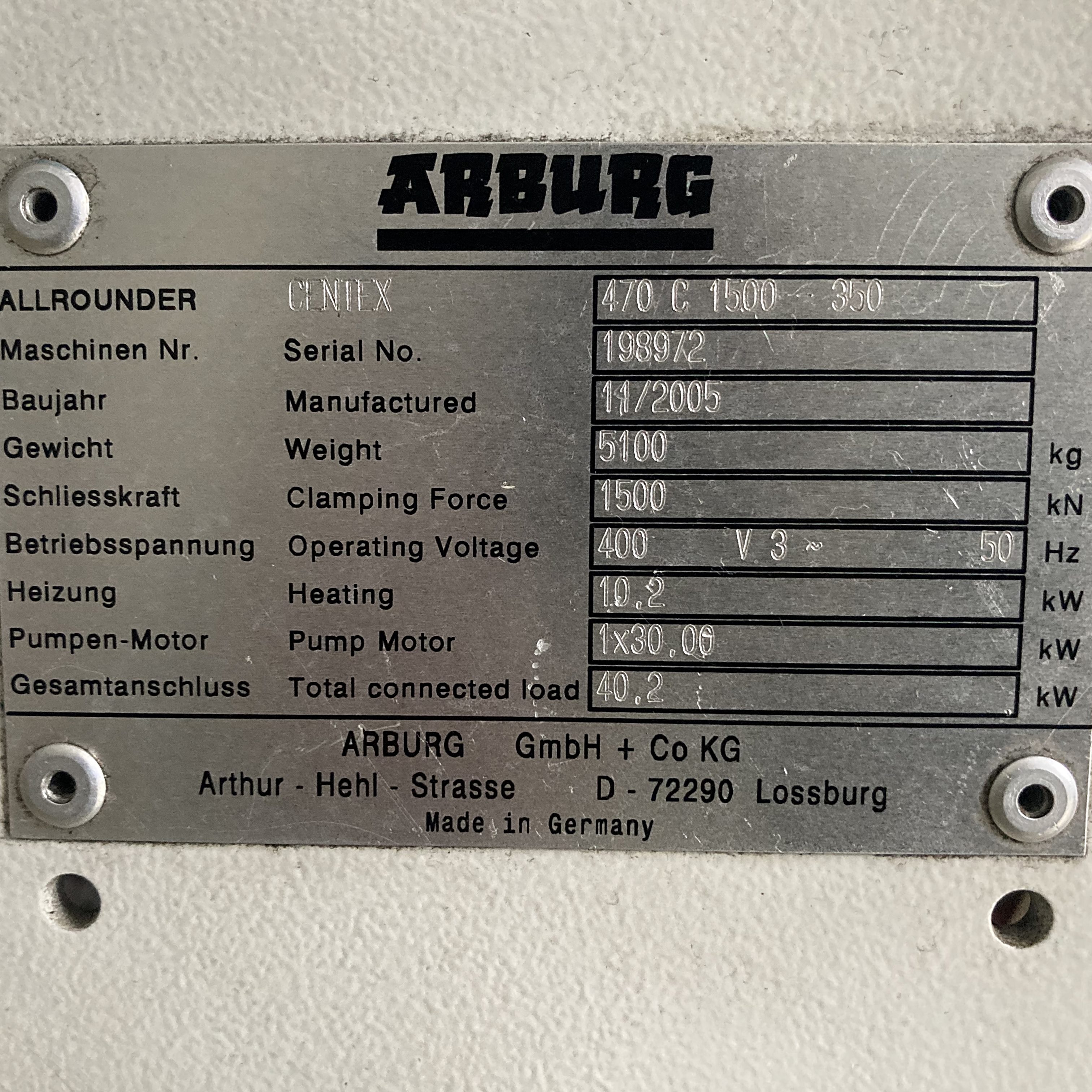 Plastic injection molding machine (C47001) 