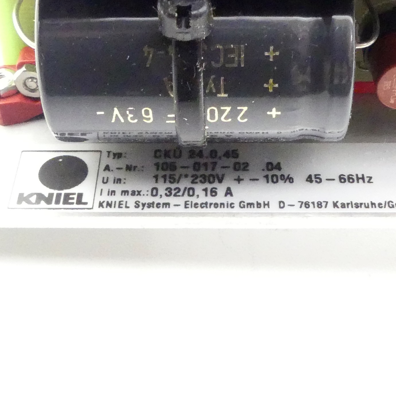 Linear regulator plug-in card CÜK 24.0,45