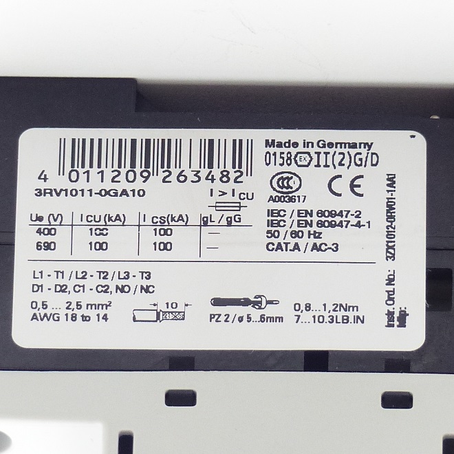 Leistungsschalter 3RV1011-0GA10 