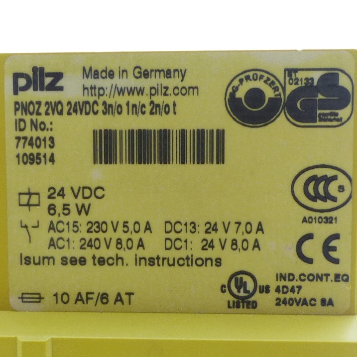 Safety Relay PNOZ 2VQ 24 VDC 