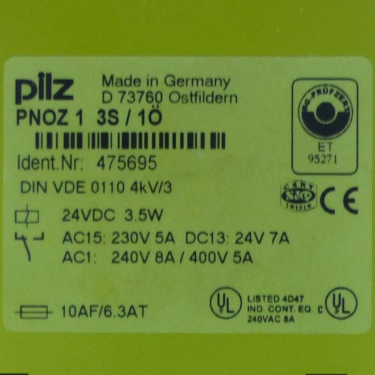 Safety Relay PNOZ 1 3S / 1Ö 