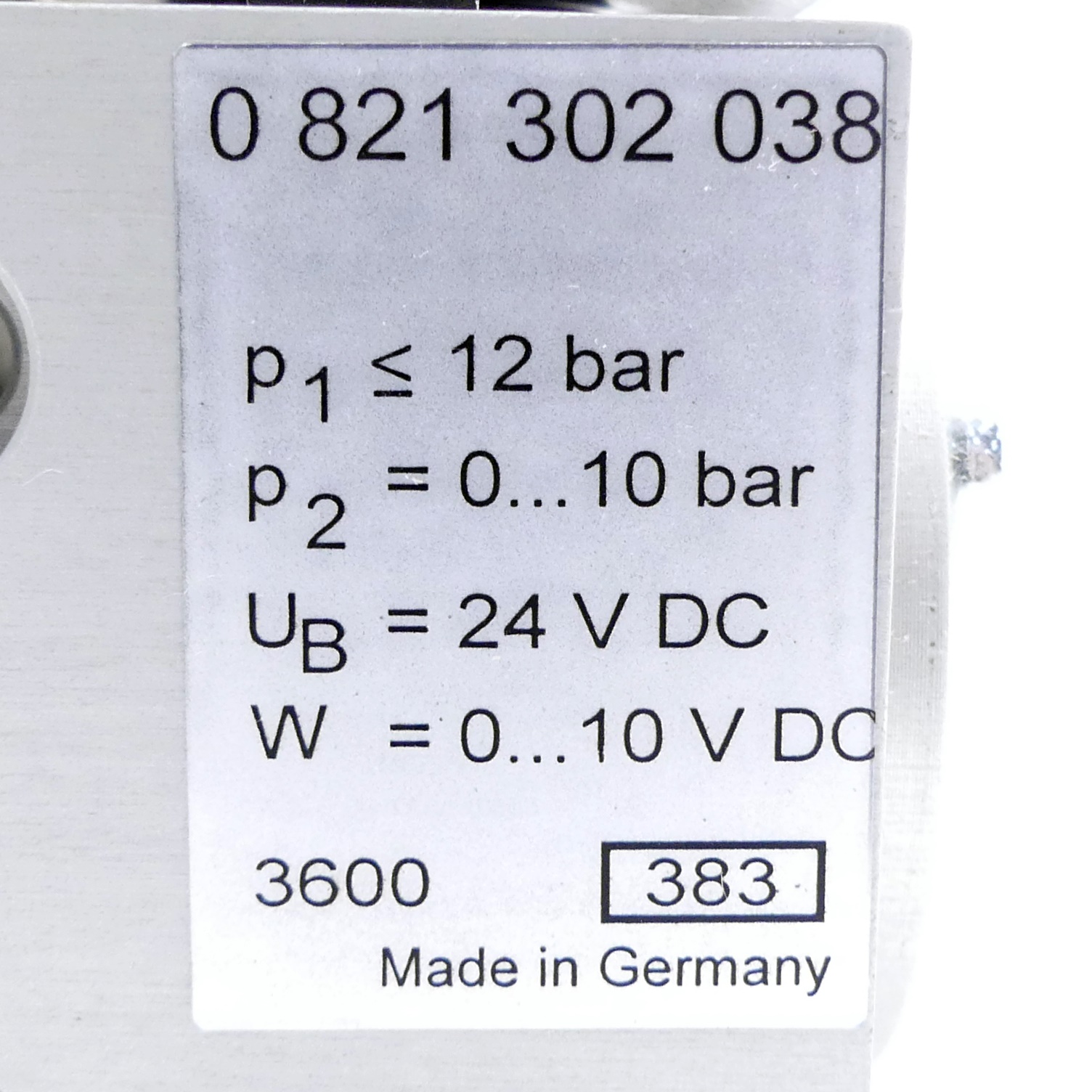 Proportional pressure regulator valve PDV 