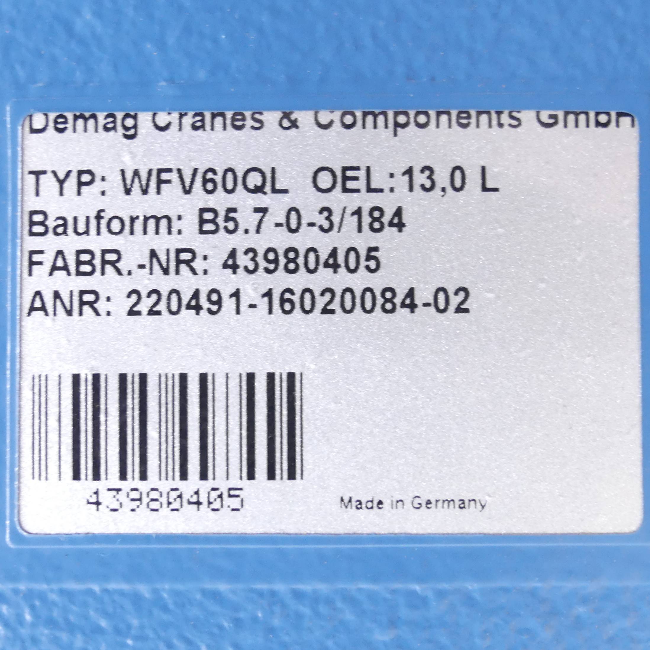 Fine drive Angular gear FG06 with angular gear WFV60QL  New